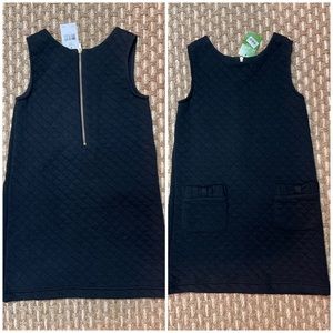 Kate Spade Girls Solid Black Quilted Jumper Dress